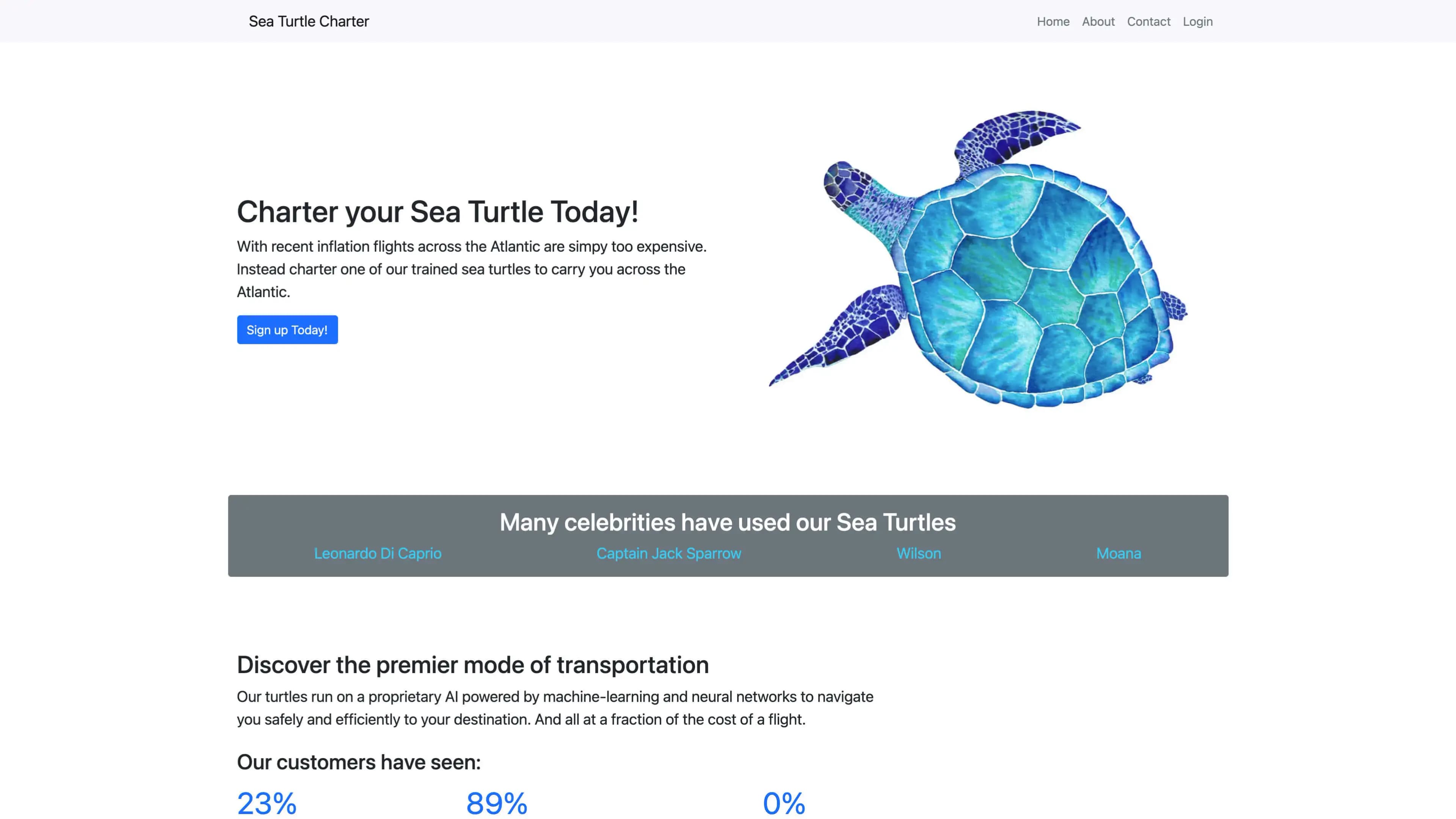 Sea Turtle Charter homepage